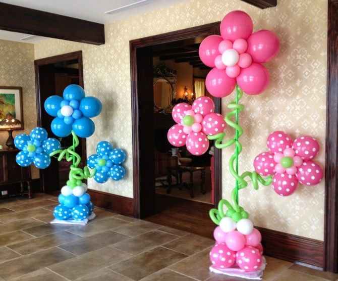 How To Make Balloon Flower/ Easy Balloon Decoration At Home - Party  Decorations. 